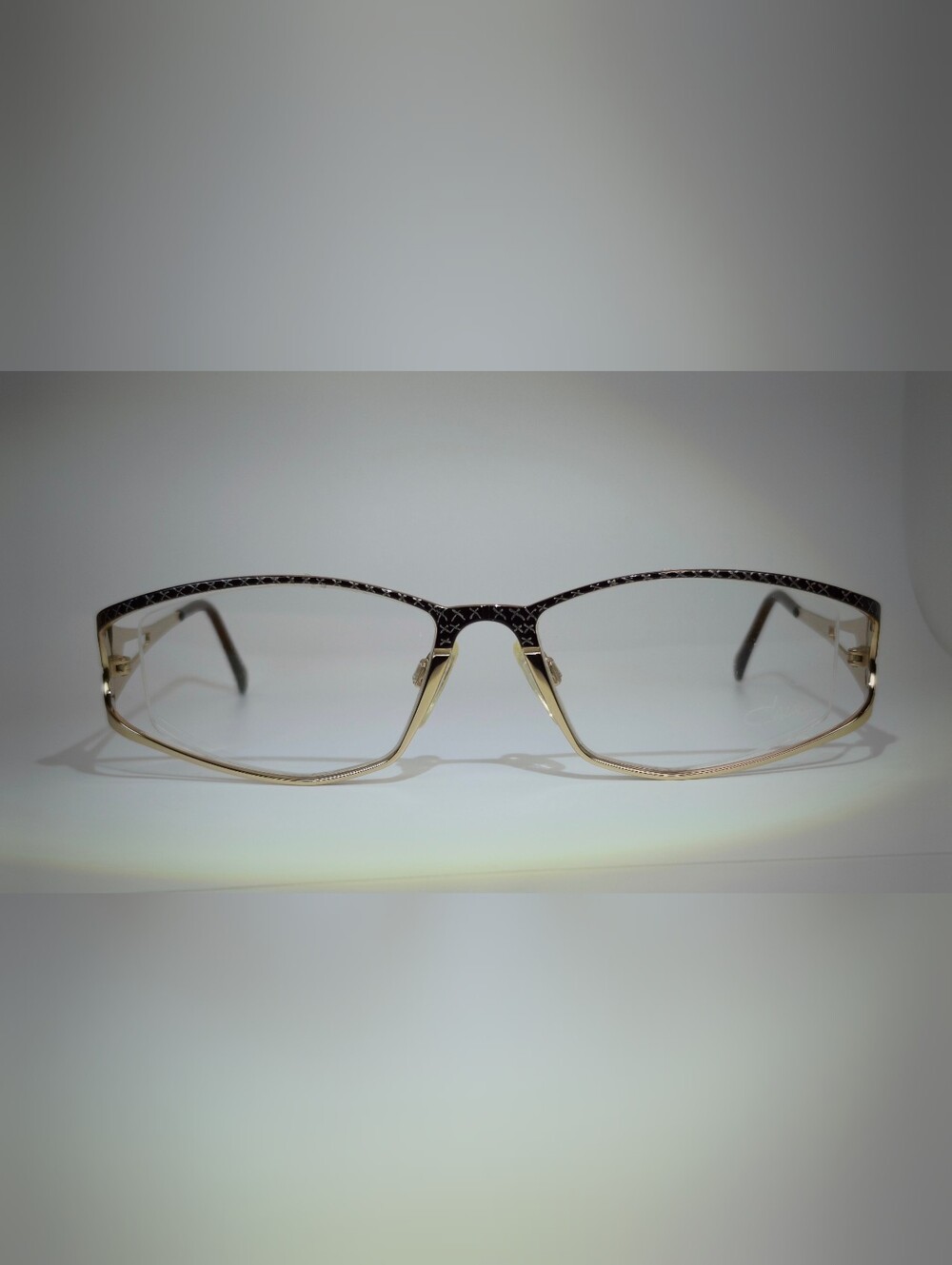 Cazal. Women's Black and Gold Metal Rim Eyeglasses. Luxury.